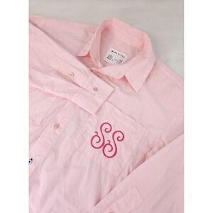 Wear Cissa BOYFRIEND Shirt Womens Size S/M Pink Button Front Custom SS and Heart